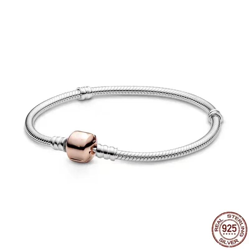 S925 Silver Classic Letter Bracelet Fit Original Design Charm Beads DIY Women's Fine Jewelry