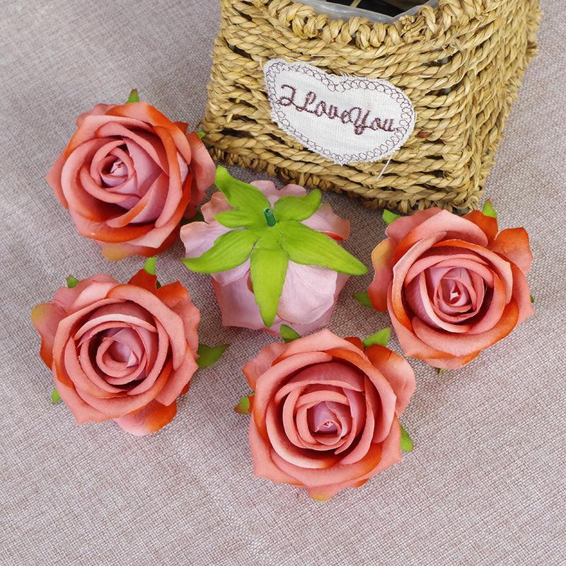 5/10pcs 7cm Artificial Rose Flowers Head For Wedding Home Decoration Fake Flowers Rose Head DIY Wreath Supplies
