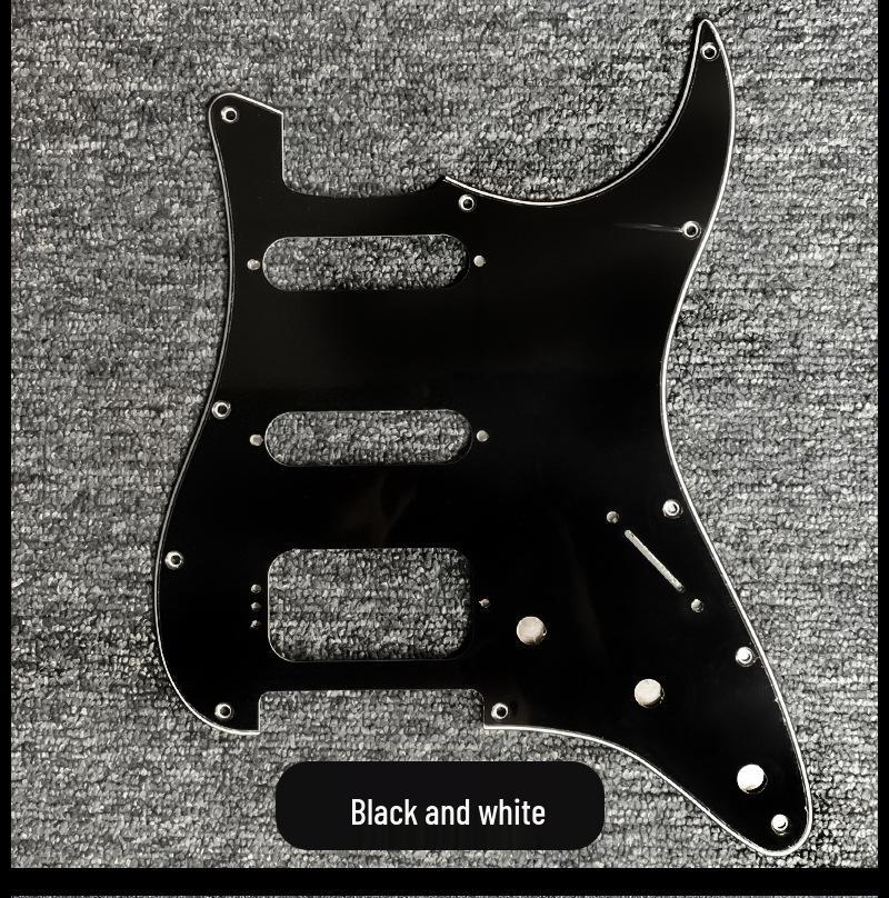 ST Elektrický kytarový pickguard SSH Panel z hliníkové fólie s duálními velkými kulatými otvory pro snímače