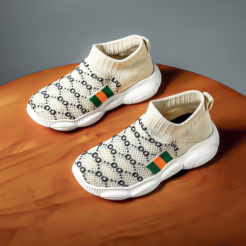 New sports shoes flying woven baby shoes medium older children's prince shoes running shoes platform casual shoes children's casual shoes