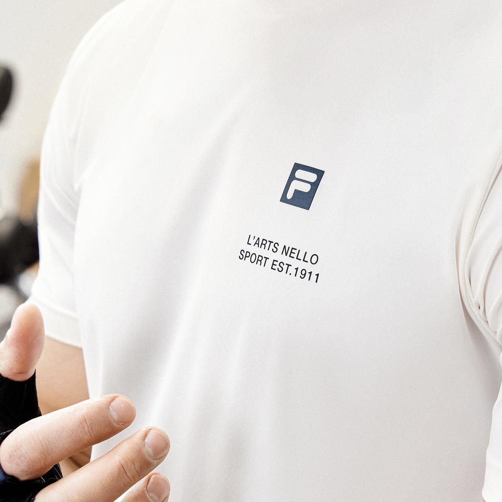 FILA Fitted Running Training Short Sleeve T-Shirt Men tops Starlight-White A11M421121FWT