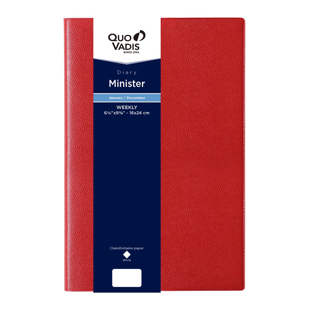 

QUOVADIS 2026 Edition Ministar/Ampara Planner Diary (Weekly Vertical, January Start, B5 Variant, 16x24cm, English Version) Red (qv01501rd)