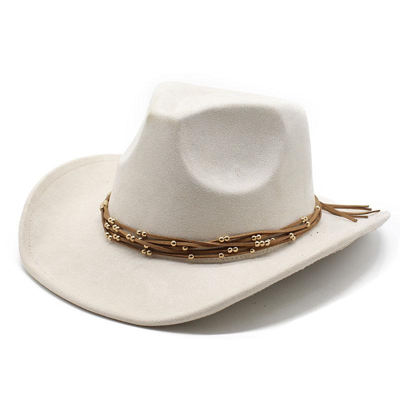 Suede Top Hat, Western Cowboy Riding Hat, Sunshade Big Eaves Hat.