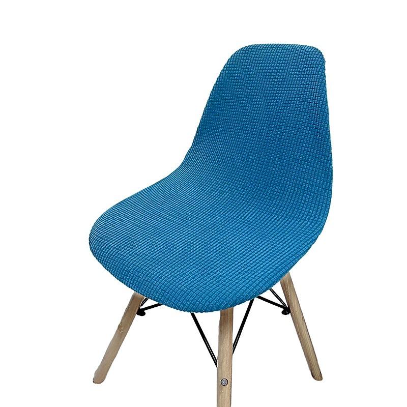 Polar Fleece Shell Chair Cover Solid Color Jacquard Dining Chair Slipcover Stretch Anti-Dust Seat Cover For Living Room Home