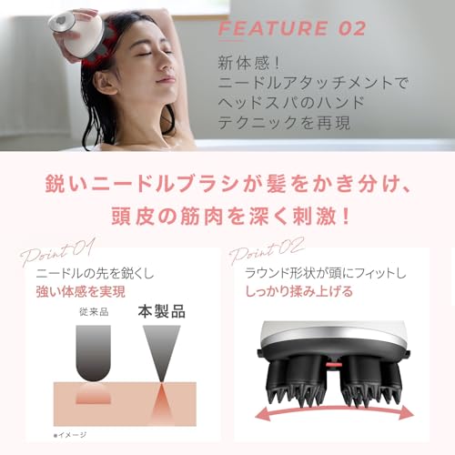 YA-MAN Head Spa Mise Needle Head Spa EMS Electric Scalp Brush MS33WAM White with Sticker [Amazon.co.jp Exclusive]