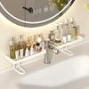 Bathroom Counter Shelf Draining Anti Slip Faucet Shelf Heavy Duty Hollow Out No Drill Bathroom Shelf  Bathroom Sink Organizer