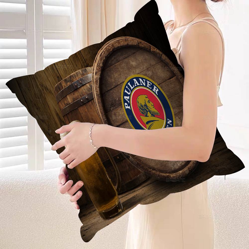 German Beer Paulaners Personalized Pillow Cover Kids Bedroom Wild Party Decor Pillowcase Kid Birthday Shower Gift