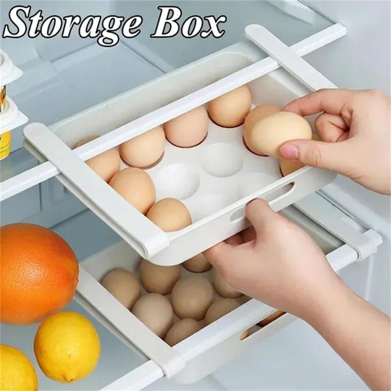 Household Pull-out Refrigerator Egg Preservation Box Drawer Style Fruit And Vegetable Storage Box Hangingrefrigeration Boxes