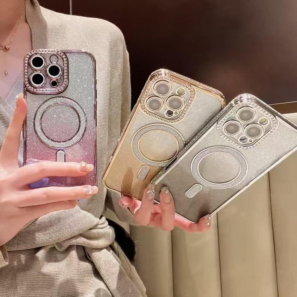 Glitter Magnetic Wireless Charging Case for Apple iPhone 17 Pro Max/16/15/14/13
