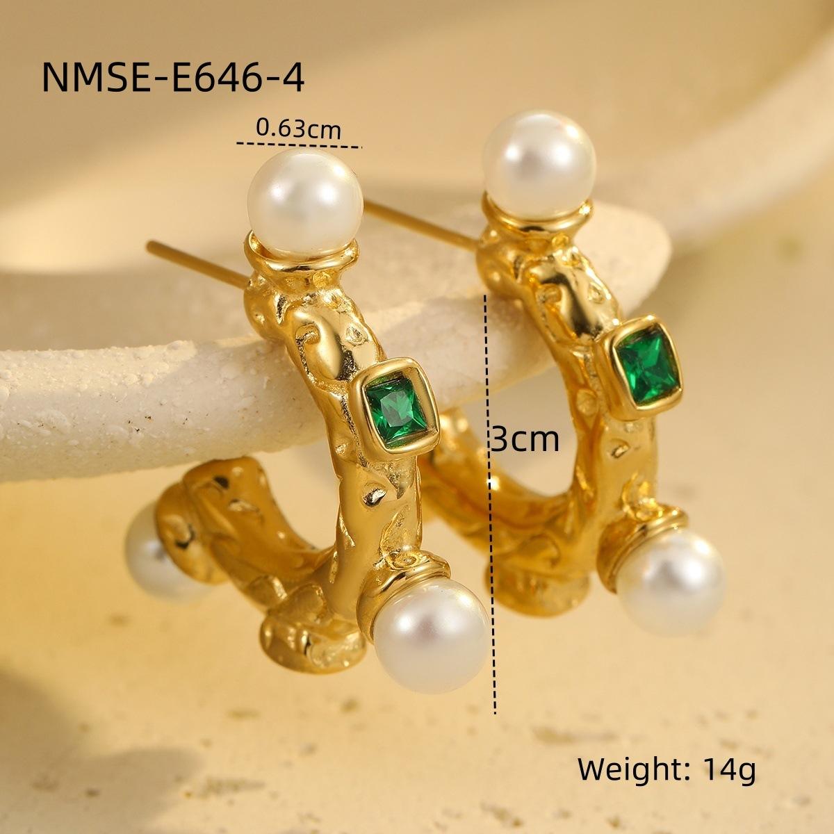 GEMCHIC Women s Vintage Fashion Statement C-Shape Earrings Zircon Collision Color Gold Hoop Earrings for Party