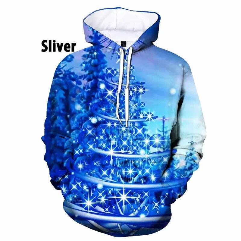 Pop 3D Christmas Tree Snowman Xmas Printing Hoodies For Men Children Fashion Funny Hooded Hoody Women Cute Harajuku Hoodie Tops