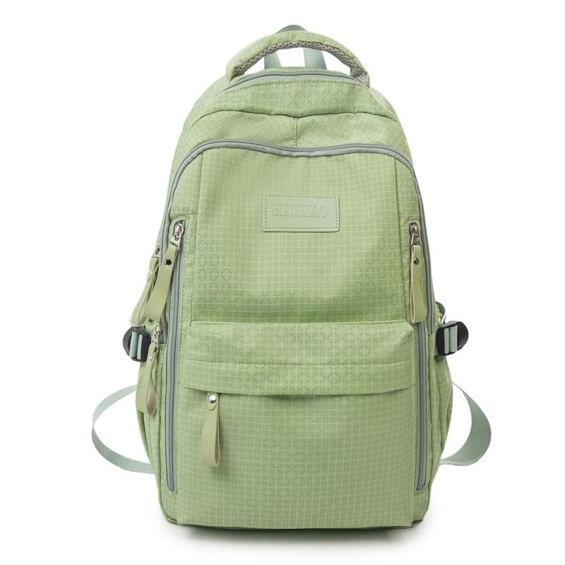 Large Capacity Gird Commuter Backpack Waterproof Student Schoolbag Lightweight Backpack