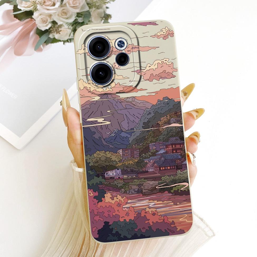 For Oppo CPH2801 Phone Case For Oppo Reno 15F Casing Silicone Luxury Fashion Flowers Kawaii Cute Painted Cover For Oppo Reno15 F