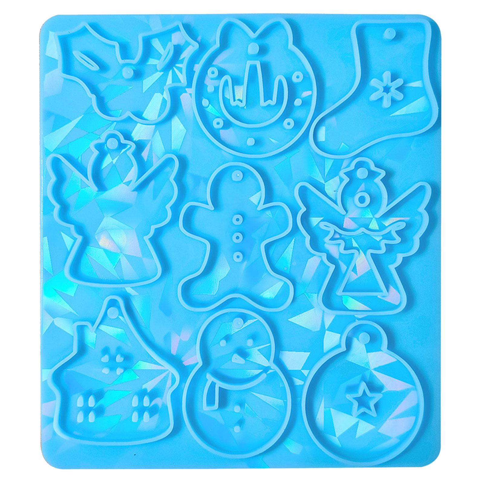 

Light and Shadow Ornaments Keychain Silicone Mold Combined Socks Holographic Decorative Pendant Mold for DIY Crafts синий