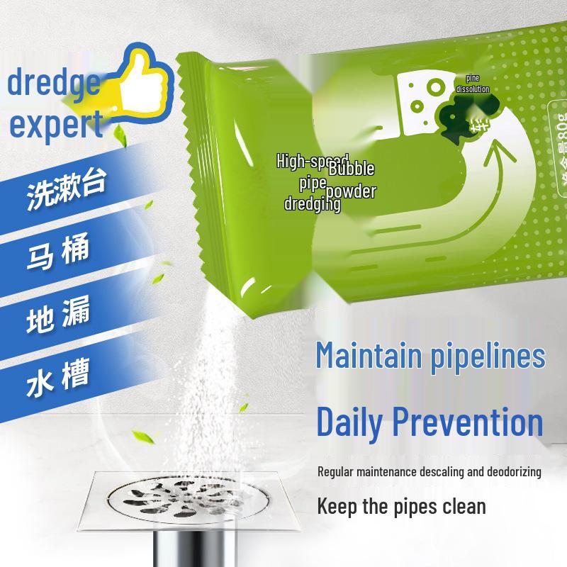 Bubble Power Pipe Unclogger: Oxygen-Infused Drain Cleaner & Deodorizer for Kitchen and Bathroom