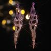 Colorful butterfly wing-shaped long earrings