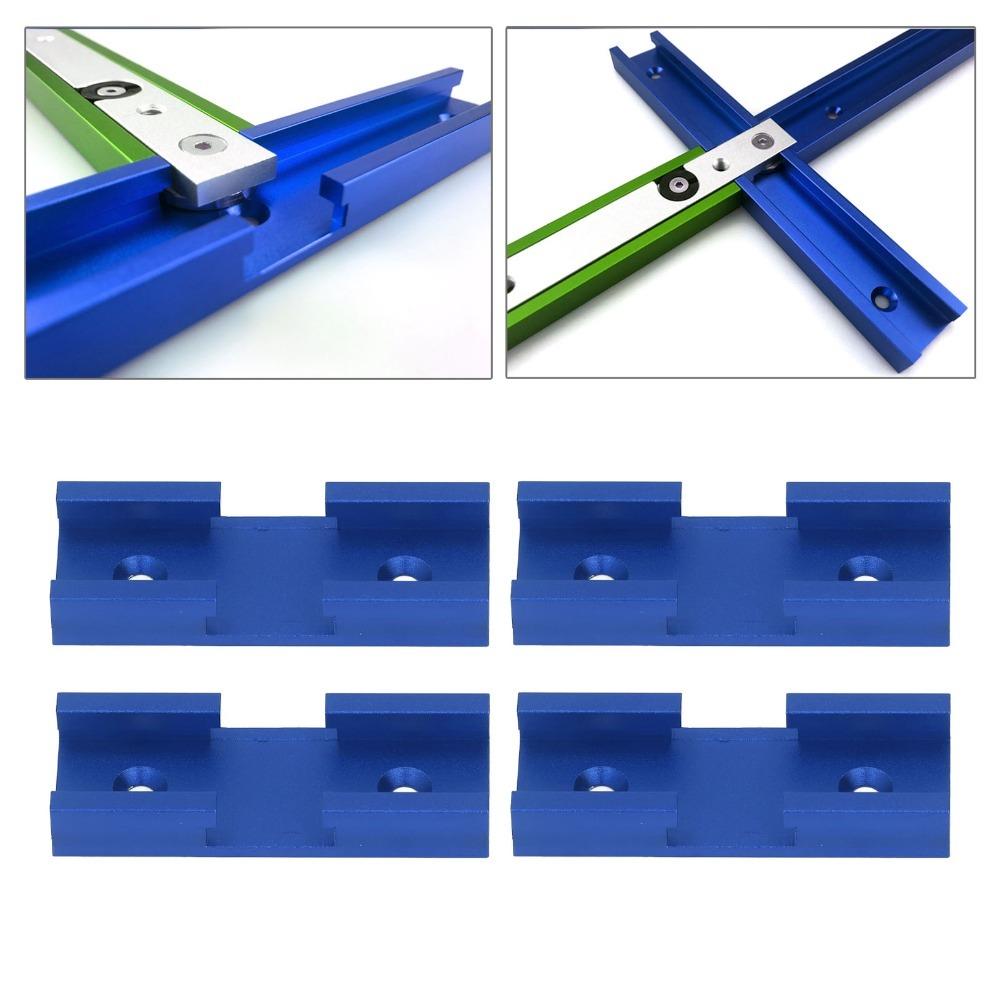 4pcs 80mm Length Woodworking Cross Track Connector Aluminum Alloy Track Connector  Woodworking