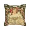 Alphonse Mucha (  )  Pillowcase Polyester Cushion Cover Decorations  Throw Pillow Case Cover Chair Zippered Xcm