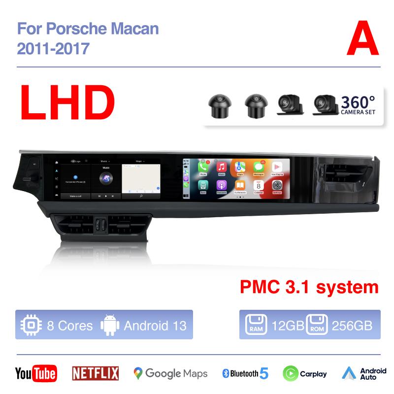12.3Inch Dual screen Android 13 For Porsche Macan 2011-2017 Car Multimedia Video Player GPS Navigation Radio Carplay 4G Auto 360