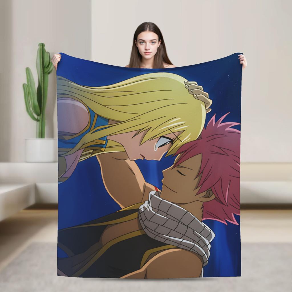 Fairy Tail Warm Soft Blanket Japanese Anime Travel Plush Throw Blanket Aesthetic Couch Chair Flannel Bedspread Sofa Bed Cover