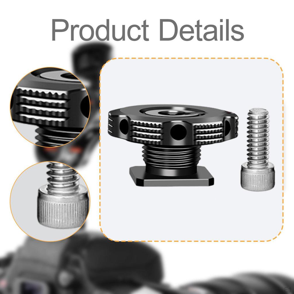 Camera Shoe Mount Adapter Photography Video Accessory with Double 1/4" Screw Holes