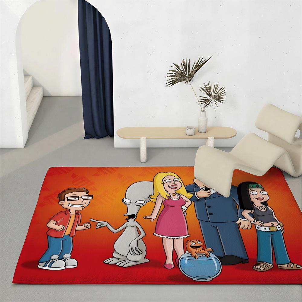 Adult Cartoon A-American DadS Floor Mat Eco-Friendly Flannel Doormat Non-Slip Odorless Soft Short Plush Indoor Floor Rug