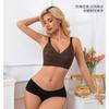 Women Plus Size Wireless Push Up Seamless Leopard Print Bra