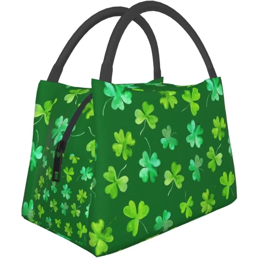 St. St. Patrick's Day Grünes Kleeblatt Klee Lunchtasche Tragbar Wiederverwendbar Isolierte Lunchbox für Frauen Männer Arbeit Schule Picknick Reise