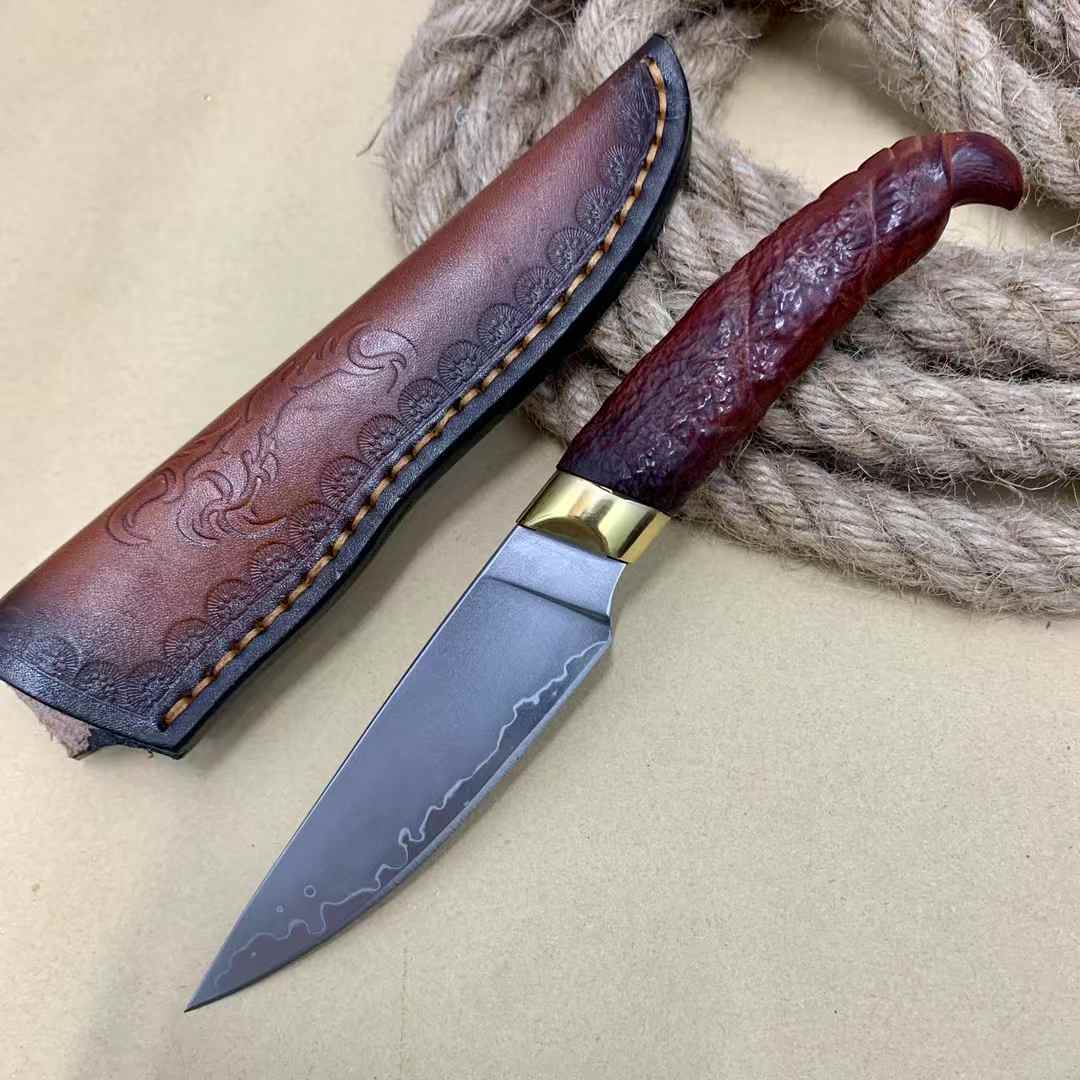4 Inch Utility Knife With Cover San-mei Steel VG-10 Blade Cleaver Barbecue Slicing Steak Kitchen Sharp Knife Rosewood Handle 4 inch