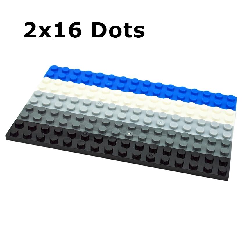 12Pcs MOC Long Thin Plate Building Blocks 4282 2X16 Dots Educational Assmble Construction Compatible With Brand Bricks Kid Toys
