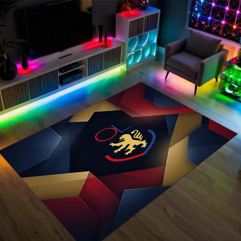 Lyon FC Design Crystal Velvet Carpet Cozy Non?Slip Printed Rug For Bedroom Living Room Entrance