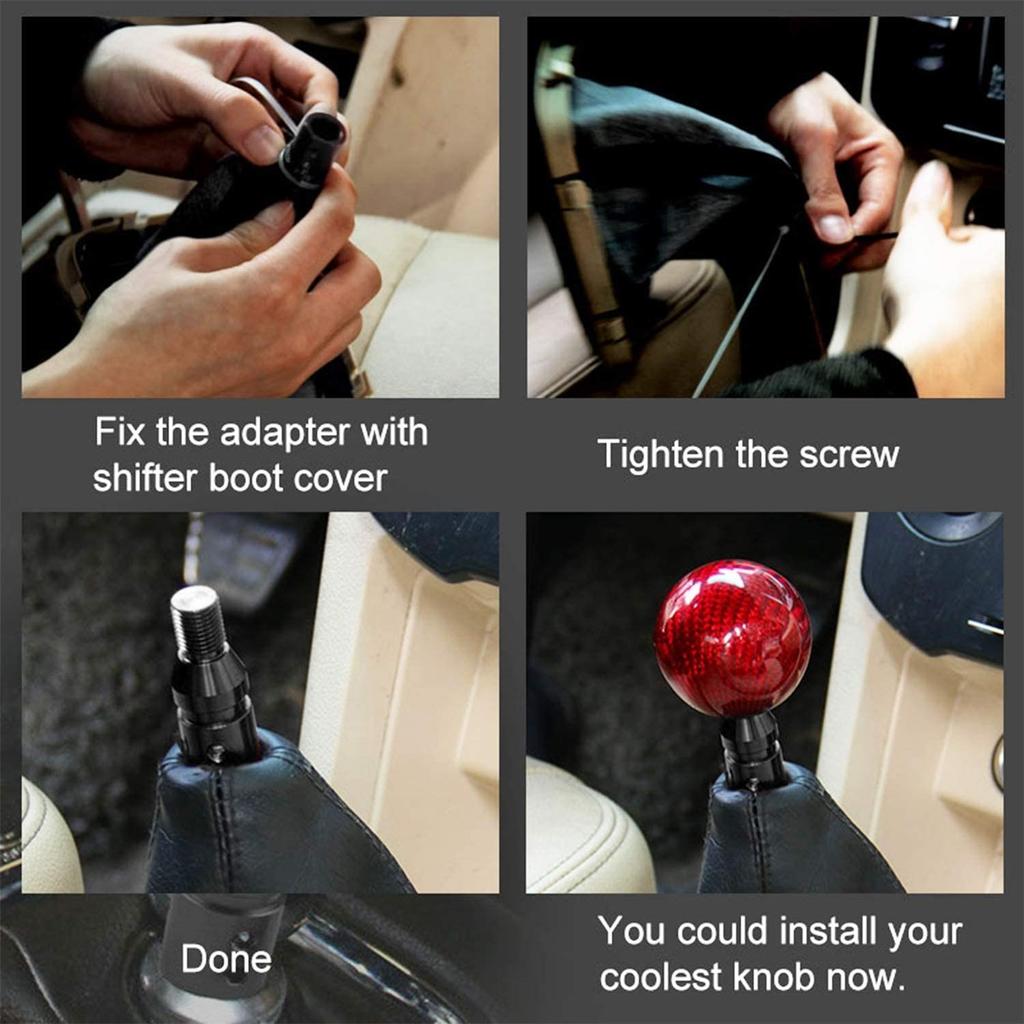 Universal Aluminum Alloy Car Auto Gear Manual Shift Knob Adapter Black for Non Threaded Shifters M12x1.25 M10x1.5 SK-1054-BK