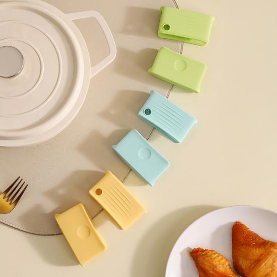 Silicone Pot Earmuffs Heat-Resistant Pot Handle Covers Food-Grade Anti-Scald Portable Foldable Grip for Woks And Pots Safe Kitchen Accessory