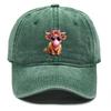 Cute Cow With Glasses Print Snapback Baseball Hat Woman's Cap Hip Hop  Adjustable Baseball Cap Perfect For Outdoor Accessory
