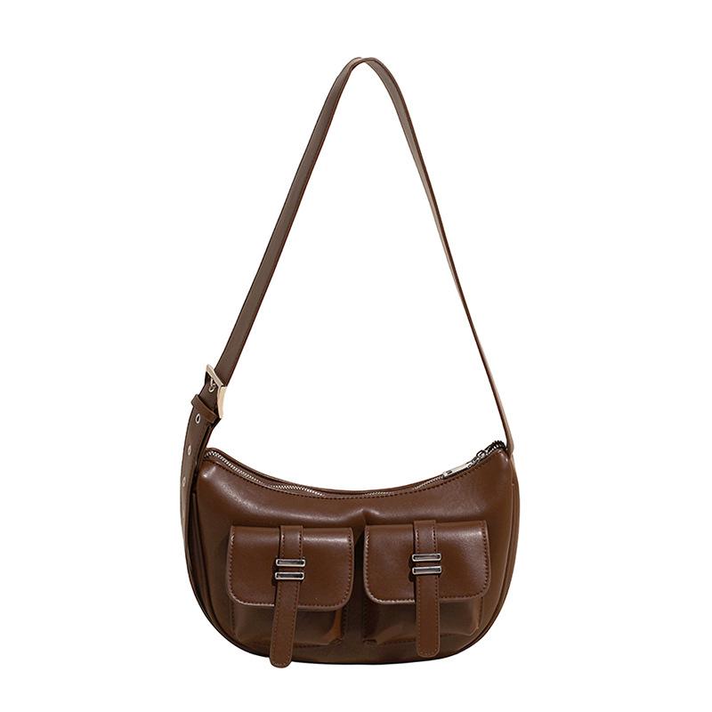 New niche casual crescent bag multi-pocket locomotive bag large capacity shoulder messenger tote bag