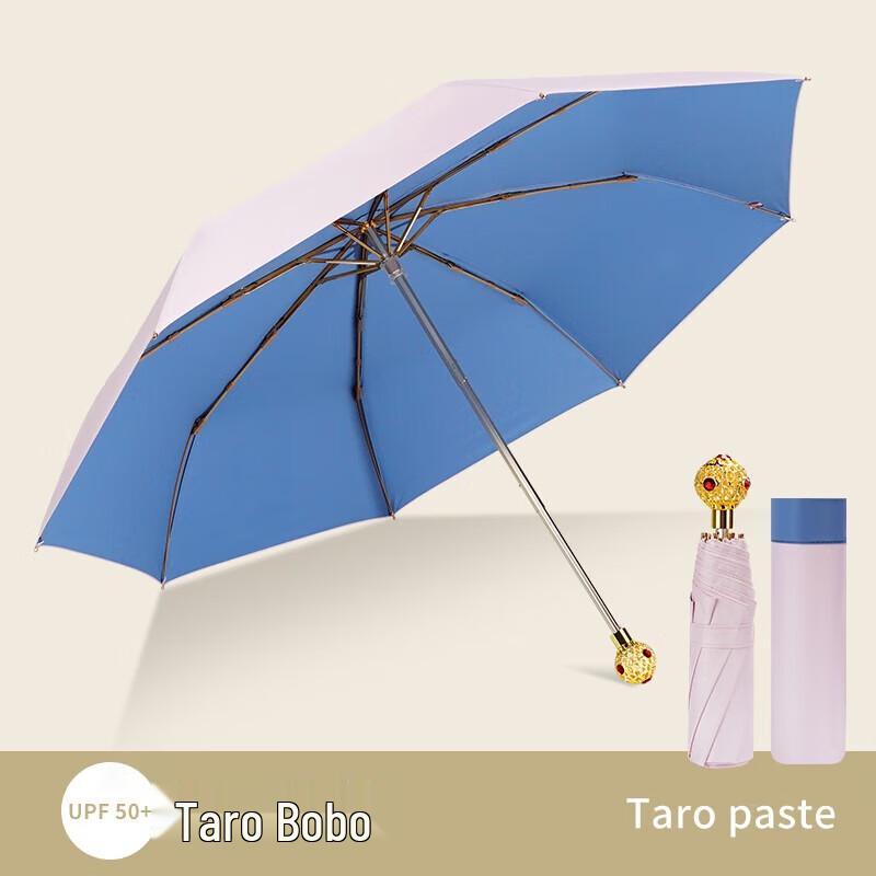 Red Leaf Crystal Handle Anti-UV Folding Umbrella