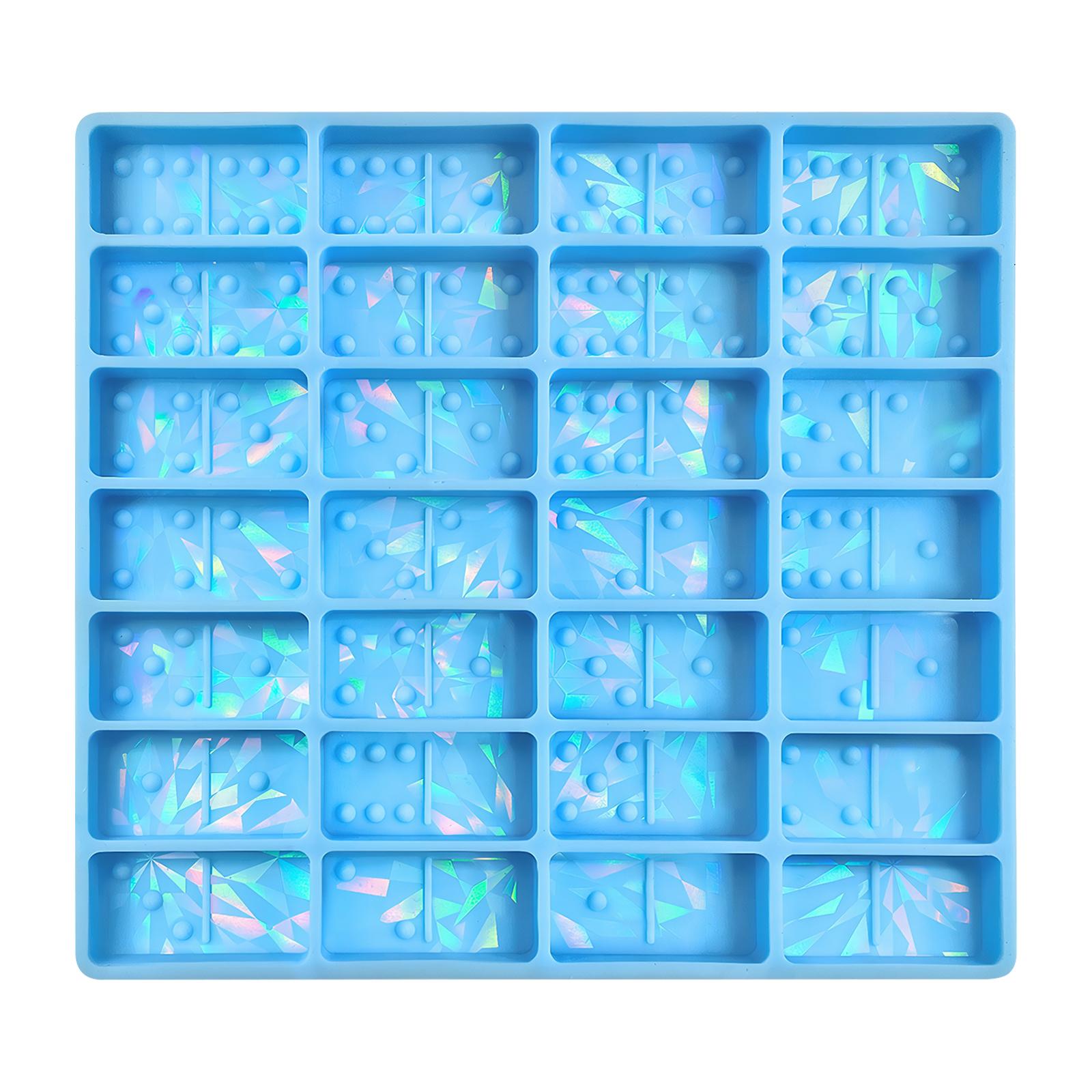 Domino Game Mold Silicone Holographic Chocolate Molds Holographic Chocolate Bar Mold for Resin Casting Domino Mold
