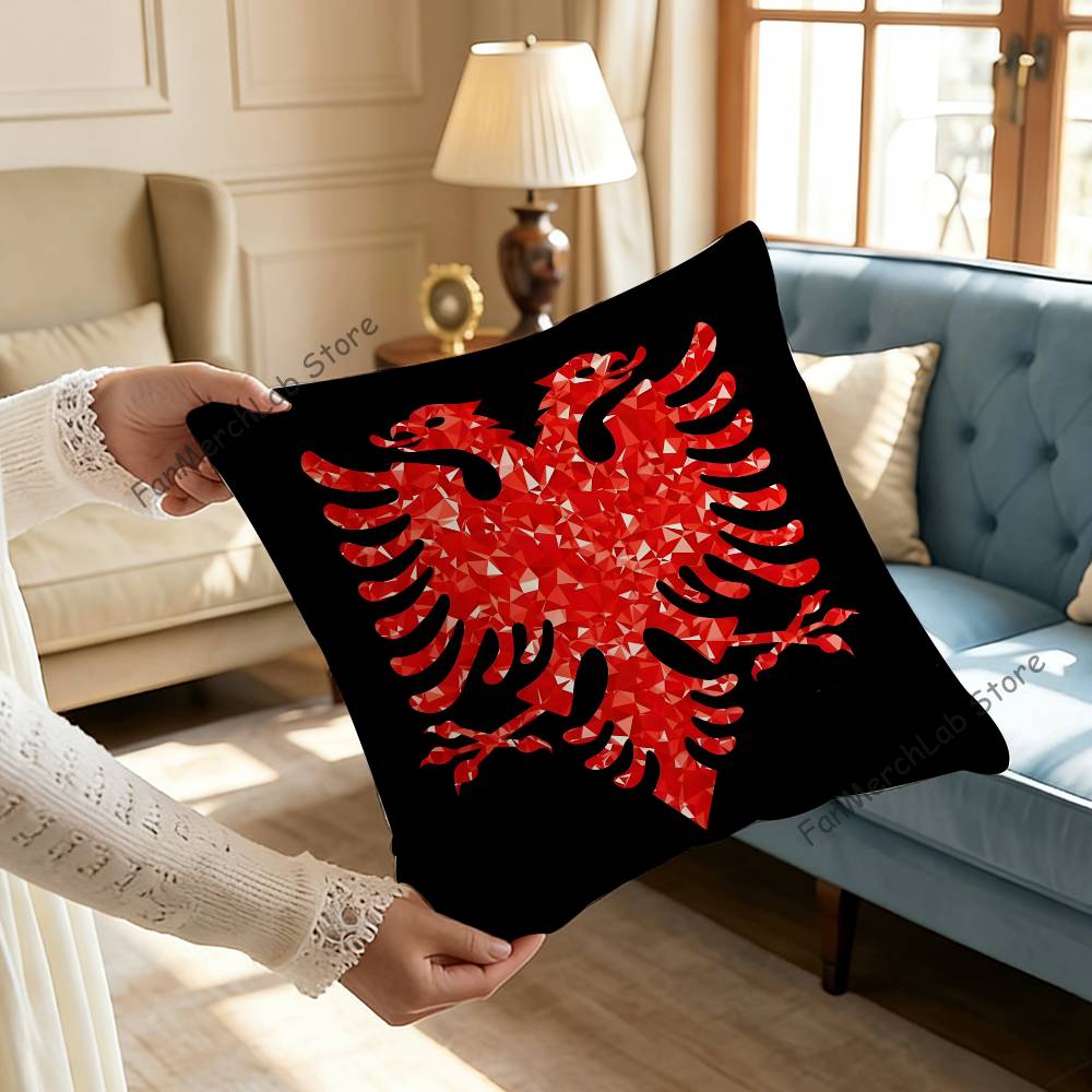 Cuscino con Logo Bandiera Albanese Illirica per Camera da Letto, Auto, Caffetteria, Stanza e Salotto Copricuscino Decorativo per Divano