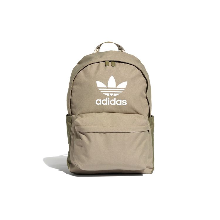 Adidas Originals Solid Color Logo Large Capacity Minimalist Classic Casual Trendy Student Sports Backpack Unisex Backpack Olive-Green H35598 Olive Green