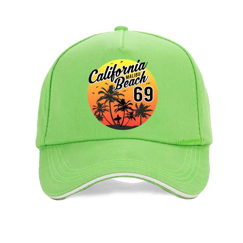 Vintage California Malibu Beach Sun Hat Fashion Beach Cartoon Print Baseball Cap Men Women Summer Snapback Hats
