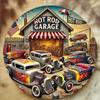Vintage Hot Rod Garage Round Metal Sign Car Decor for Home