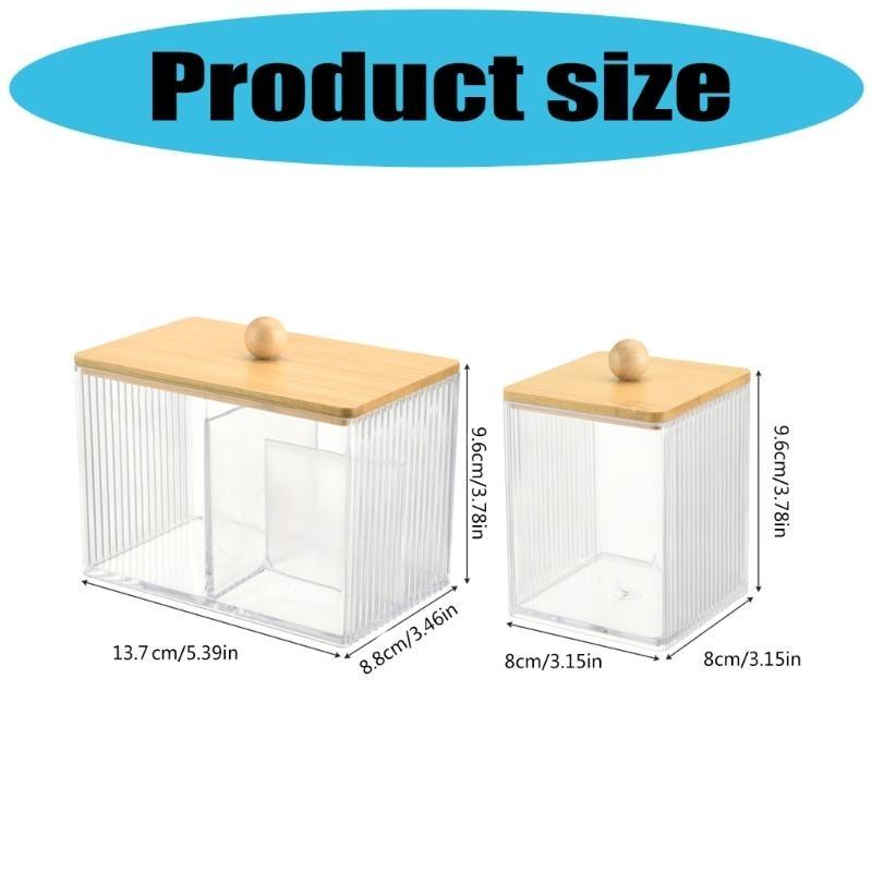 Stylish Cotton Covers Storage Holder with Sturdy Lid for Vanities Countertop Convenient for Swabs and Pad