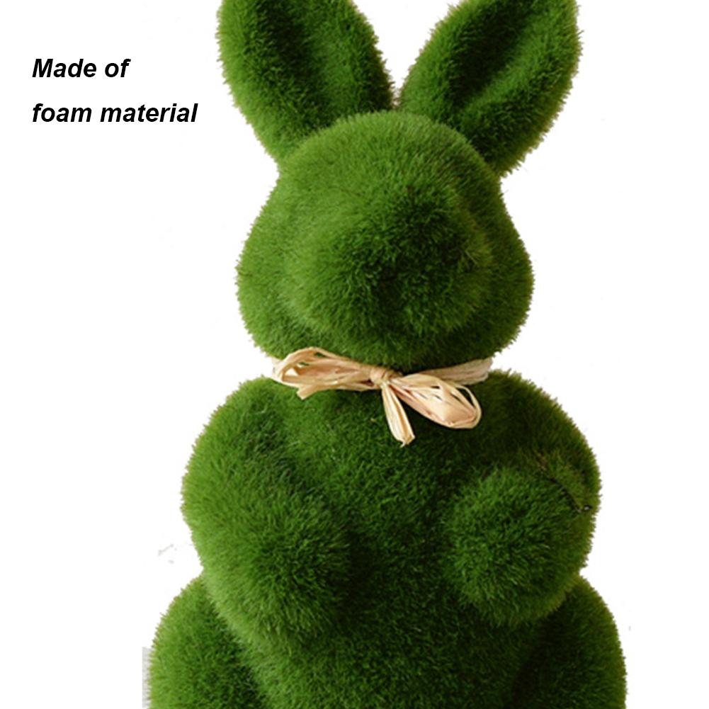Easter Moss Rabbit Figurine Easter Bunny Decor Festive Decoration Artificial Moss Rabbit Easter Figurine for 2025 Spring Easter