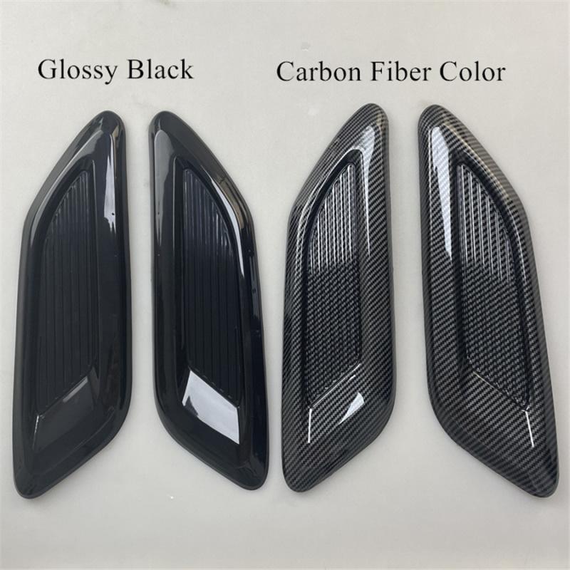 3X Car Hood Scoop Side Vent Bonnet Air Flow Intake Decor Cover Kit Glossy Black