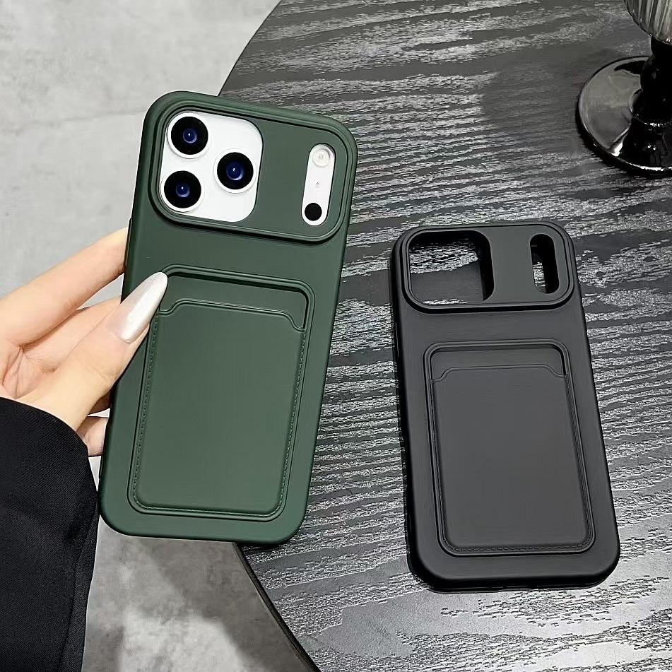Luxury Card Bag Slot Holder Pocket Case For iPhone 17 16 15 14 13 12 11 Pro Max XS XR X 8 7 Plus Soft Silicone Shockproof Cover