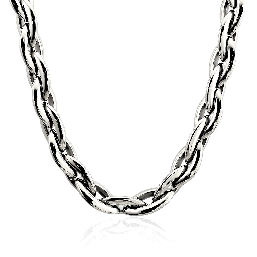 2026 Women's Fashionable 18K Stainless Steel Jewelry Set Chunky Link Necklace Bracelet Combo Big Olive Shaped Jewelry