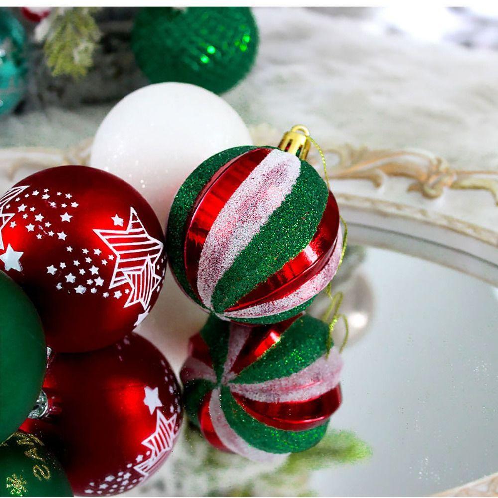 40PCS Durable Plastic Christmas Ball Set 6cm Suspensable Xmas Ornament Ball Multicolor Xmas Baubles Home