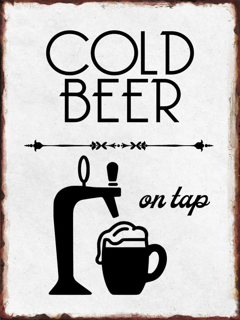 Vintage Beer Metal Tin Sign Poster for Bar Club Kitchen Wall Decoration Beverage Shop Pla x