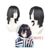 Iguro Obanai Cosplay Wig Anime Short Black Styled Heat Resistant Synthetic Hair Role Play Wigs