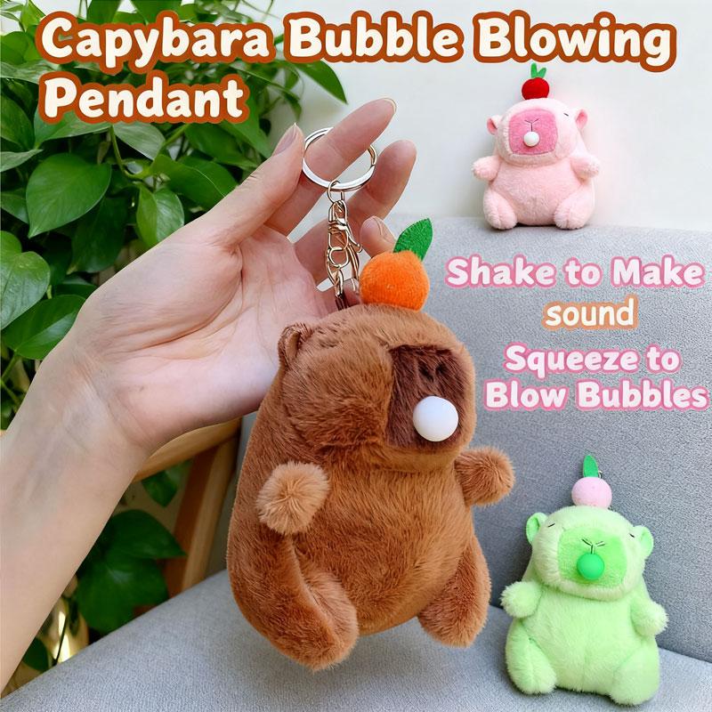 Cute Capybara Plush Keychains Backpack Pendant Kawaii Keyring Plush Doll Car Decoration Stuffed Animal Soft Toys Birthday Gifts